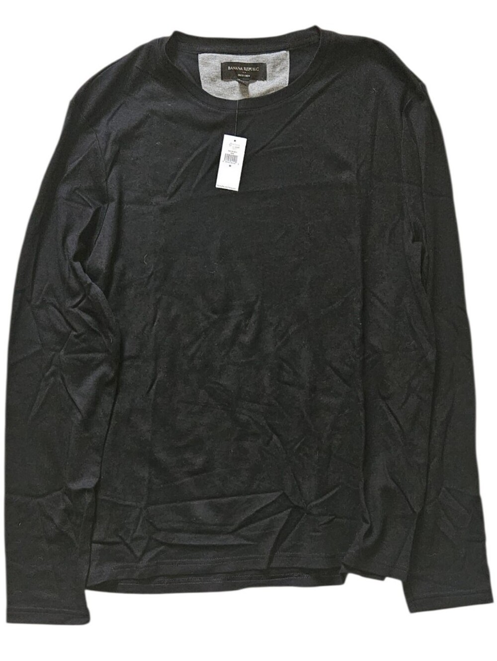 NWT Banana Republic Men’s Black Dress Crew Long Sleeve T-Shirt Size M
